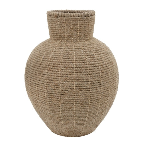 Metal Vase with Jute Rope